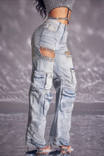 Load image into Gallery viewer, Rhinestones Cargo pants
