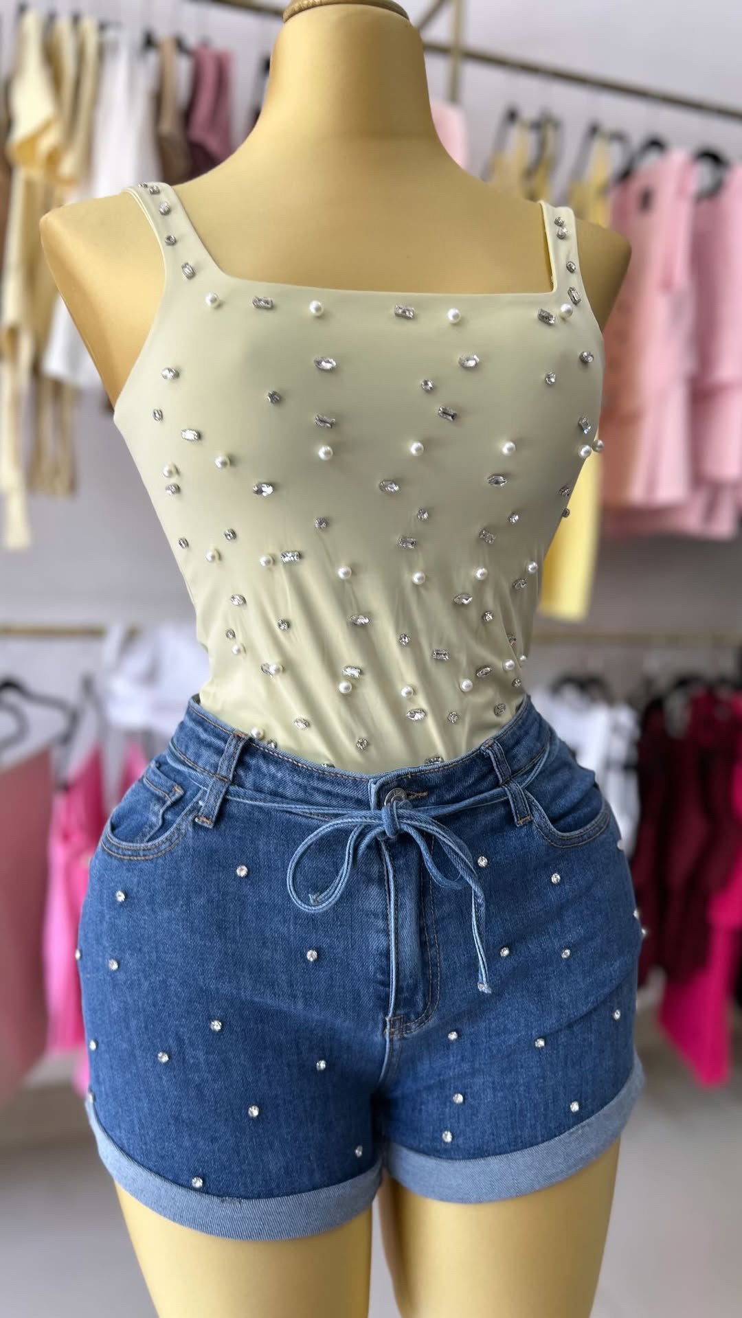 Rhinestones shorts