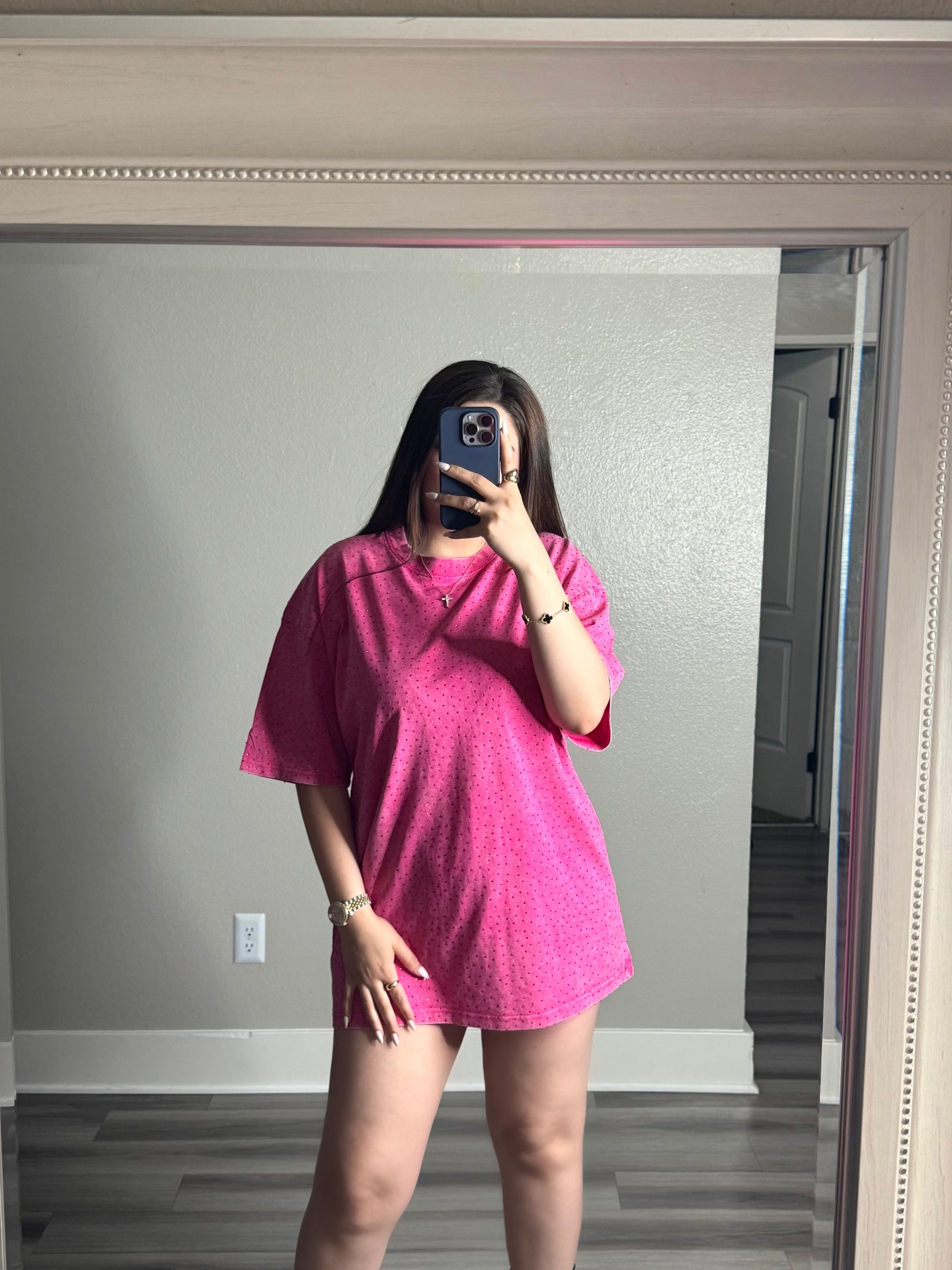 Rhinestones top (fuchsia pink)