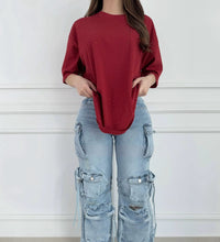 Load image into Gallery viewer, Rhinestones top (red)
